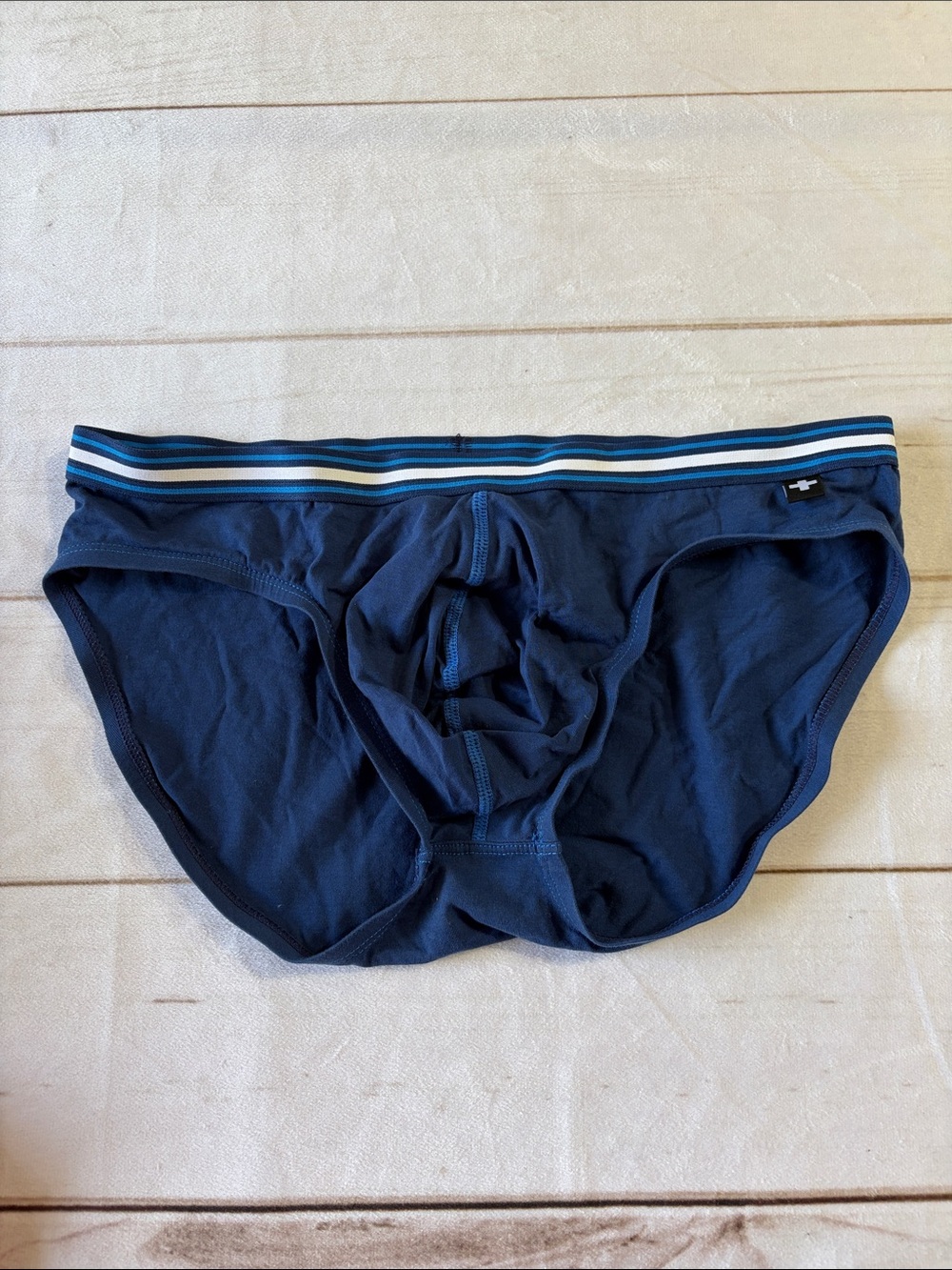 Andrew Christian Striped Waistband Briefs Pack - Blue, Red, Navy - Picture 5 of 10